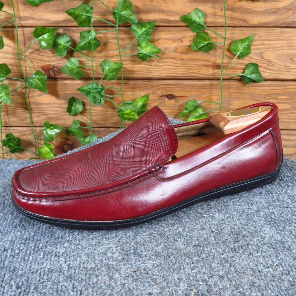 Faranzi Driving Moccasin Mens Loafer Size 10.5 Dress Shoes Burgundy Red F41753